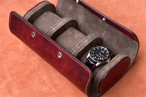 luxury leather watch roll